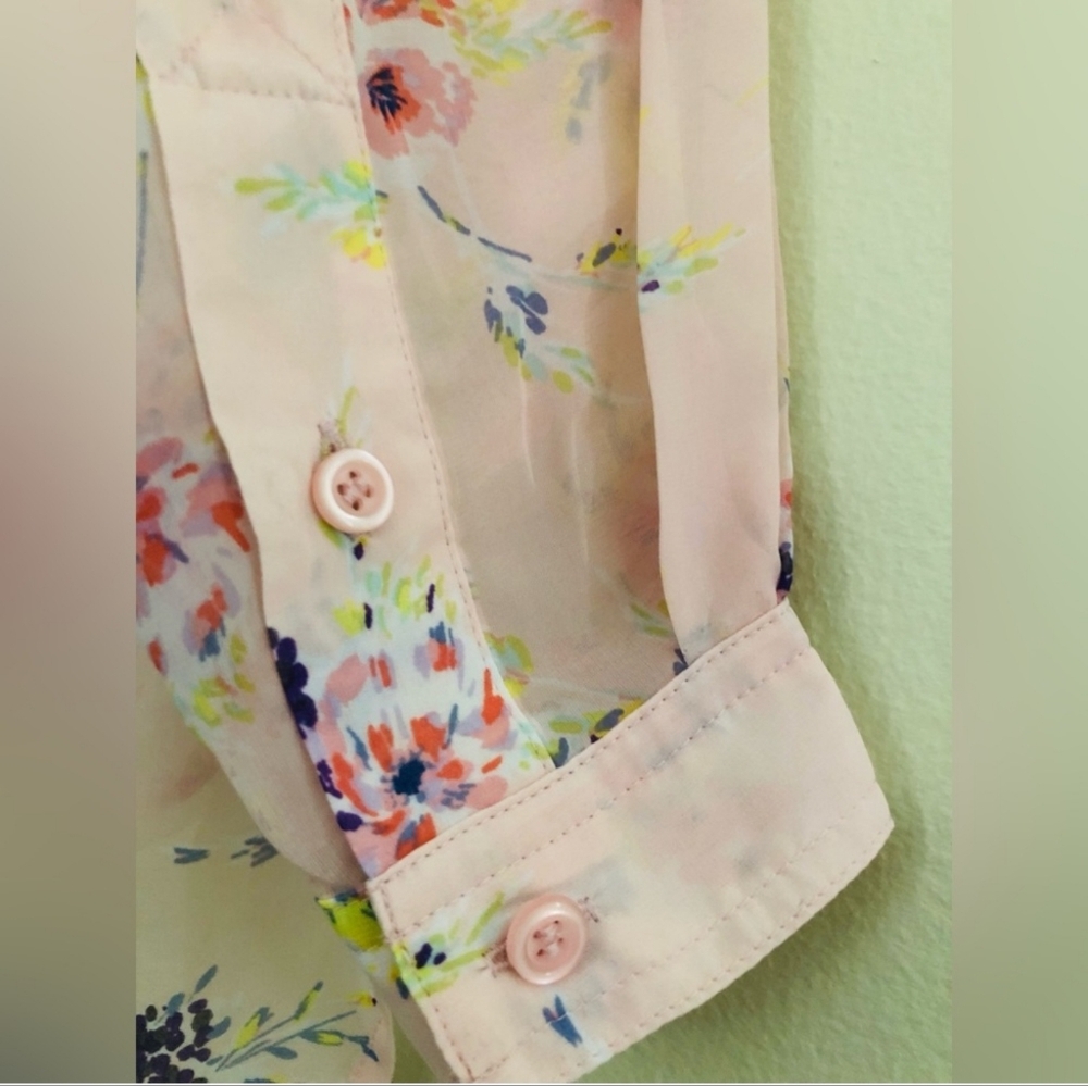 Vintage!!! Victoria's Secret ✨️ Floral Pink Women's Blouse Size S - Picture 4 of 8